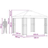 Gazebo 3 x 3 m Anthracite Polyester and Steel 190 gsm - Close-Up Angle