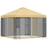 Garden Gazebo with Sidewalls 3 x 3 m Cream Polyester and Steel