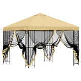 Garden Gazebo with Sidewalls 3 x 3 m Cream Polyester and Steel - Top-Down View
