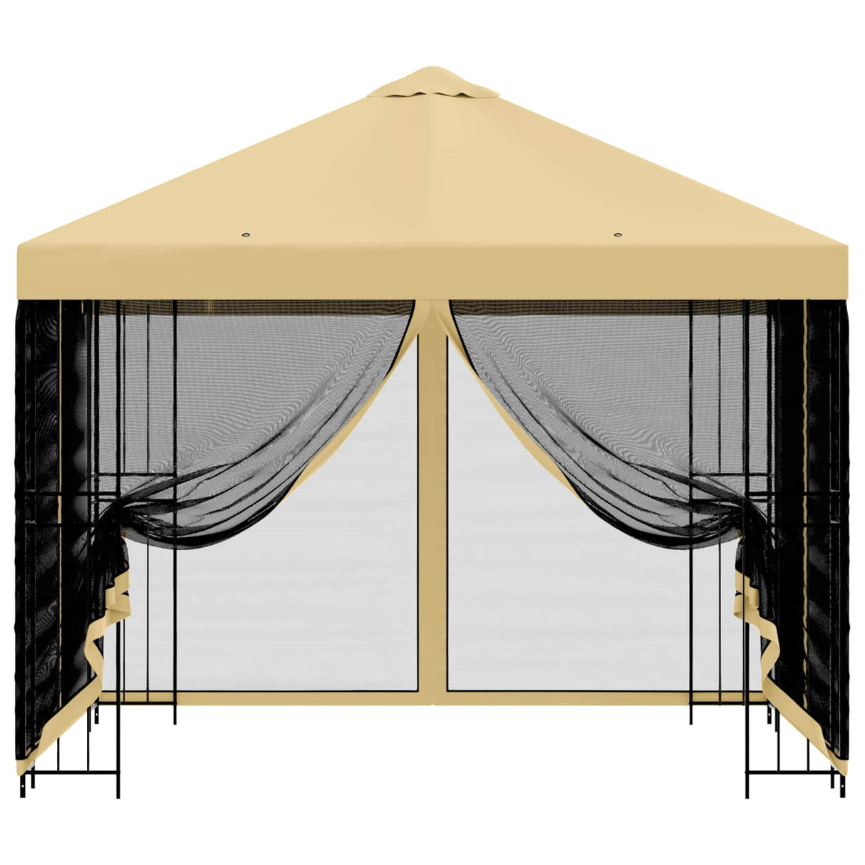 Garden Gazebo with Sidewalls 3 x 3 m Cream Polyester and Steel