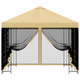 Garden Gazebo with Sidewalls 3 x 3 m Cream Polyester and Steel