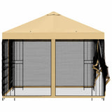 Garden Gazebo with Sidewalls 3 x 3 m Cream Polyester and Steel