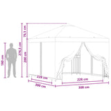 Garden Gazebo with Sidewalls 3 x 3 m Cream Polyester and Steel