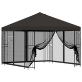 Garden Gazebo with Sidewalls 3 x 3 m Anthracite - Front View