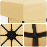 Gazebo 3 x 3 m Cream Polyester and Steel 190 gsm - 45-Degree Angle