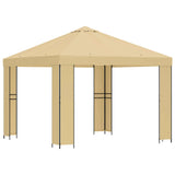 Gazebo 3 x 3 m Cream Polyester and Steel 190 gsm - Front View