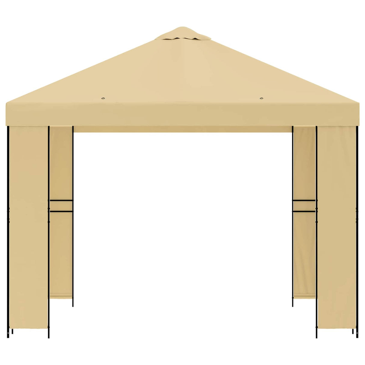 Gazebo 3 x 3 m Cream Polyester and Steel 190 gsm