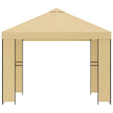 Gazebo 3 x 3 m Cream Polyester and Steel 190 gsm - Side View