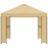 Gazebo 3 x 3 m Cream Polyester and Steel 190 gsm