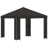 Gazebo 3 x 3 m Anthracite Polyester and Steel 190 gsm - Front View