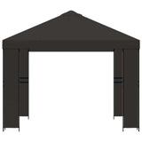 Gazebo 3 x 3 m Anthracite Polyester and Steel 190 gsm - Side View