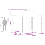 Gazebo 3 x 3 m Anthracite Polyester and Steel 190 gsm - Close-Up Angle