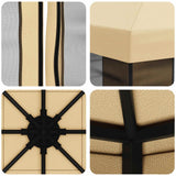 Garden Gazebo with Sidewalls 3 x 3 m Cream Polyester and Steel - Close-Up Angle
