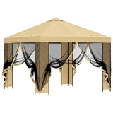 Garden Gazebo with Sidewalls 3 x 3 m Cream Polyester and Steel - Top-Down View