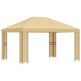 Gazebo 4 x 3 m Cream Polyester and Steel 190 gsm