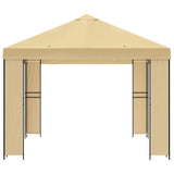 Gazebo 4 x 3 m Cream Polyester and Steel 190 gsm