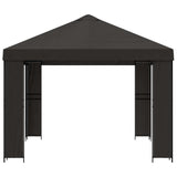 Gazebo 4 x 3 m Anthracite Polyester and Steel 190 gsm - Side View