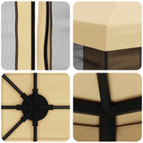 Garden Gazebo with Sidewalls 4 x 3 m Cream Polyester and Steel - Close-Up Angle