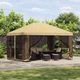 Garden Gazebo with Sidewalls 4 x 3 m Cream Polyester and Steel