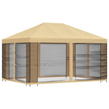 Garden Gazebo with Sidewalls 4 x 3 m Cream Polyester and Steel - Side View