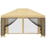 Garden Gazebo with Sidewalls 4 x 3 m Cream Polyester and Steel
