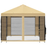 Garden Gazebo with Sidewalls 4 x 3 m Cream Polyester and Steel