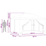 Garden Gazebo with Sidewalls 4 x 3 m Cream Polyester and Steel - Extra Image