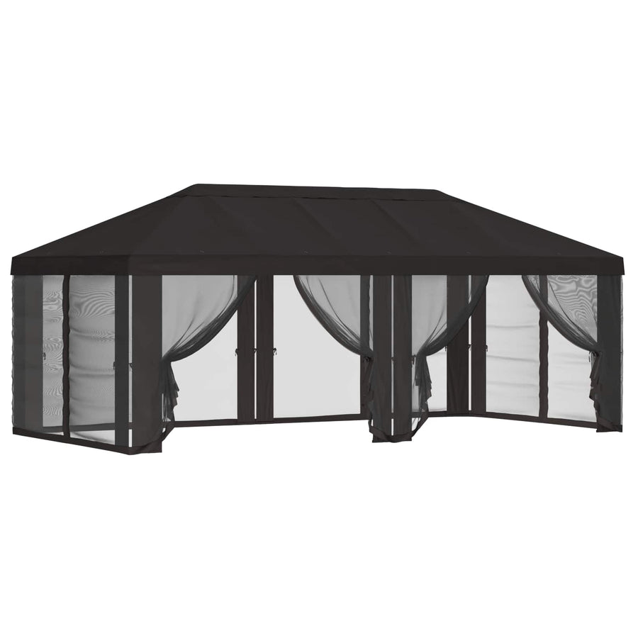 Gazebo Cover with Sidewalls 6 x 3 m Anthracite Polyester