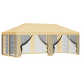 Gazebo Cover with Sidewalls Cream 600.5 x 300.5 cm Polyester - Front View