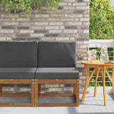 Outdoor Middle Sofa Solid Acacia Wood Natural