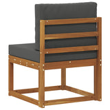 Outdoor Middle Sofa Solid Acacia Wood Natural - 45-Degree Angle