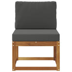 Outdoor Middle Sofa Solid Acacia Wood Natural 59 x 63 x 73 cm