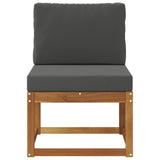 Outdoor Middle Sofa Solid Acacia Wood Natural - Side View