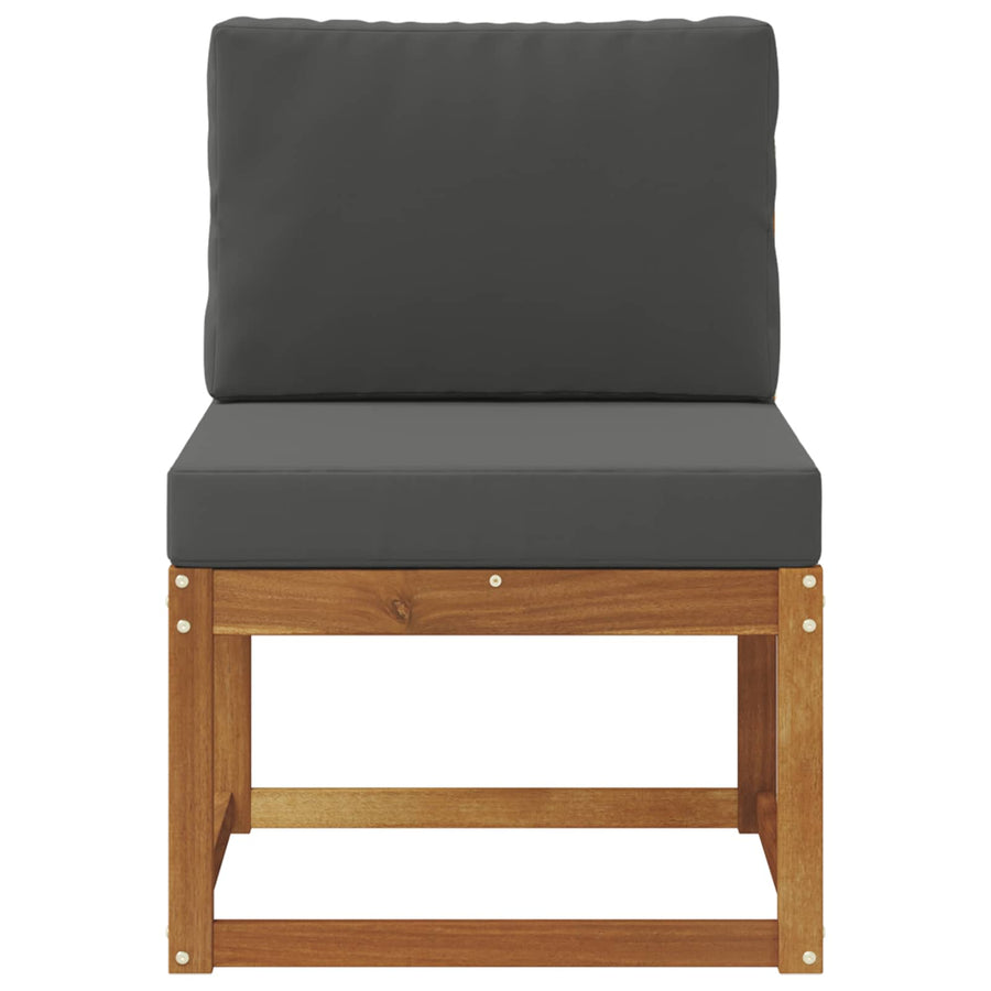 Outdoor Middle Sofa Solid Acacia Wood Natural 59 x 63 x 73 cm
