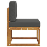 Outdoor Middle Sofa Solid Acacia Wood Natural - Top-Down View