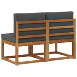 2 Piece Outdoor Middle Sofa Solid Acacia Wood - 45-Degree Angle