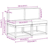 2 Piece Outdoor Middle Sofa Solid Acacia Wood - Extra Image