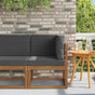 Outdoor Corner Sofa Solid Acacia Wood Natural and Anthracite