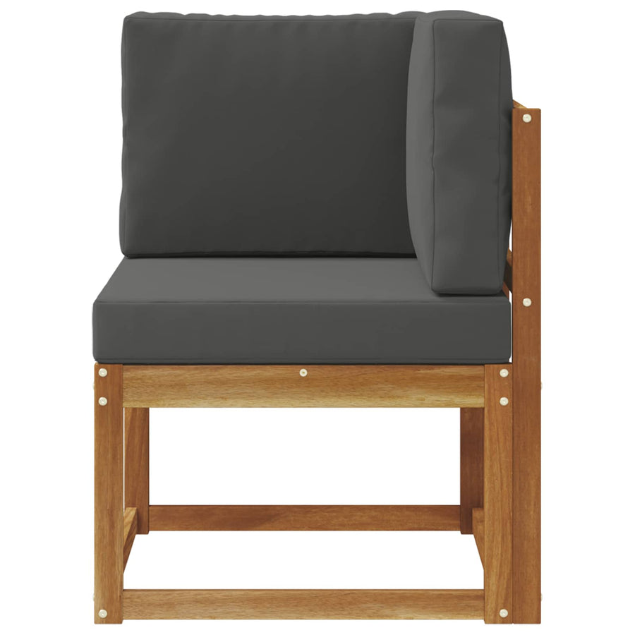 Outdoor Corner Sofa Solid Acacia Wood Natural and Anthracite