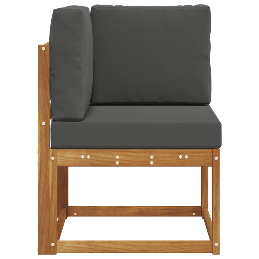 Outdoor Corner Sofa Solid Acacia Wood Natural and Anthracite