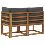 Outdoor Middle and Corner Sofa 2 Piece Natural and Anthracite