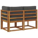 Outdoor Middle and Corner Sofa 2 Piece Natural and Anthracite - 45-Degree Angle