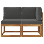 Outdoor Middle and Corner Sofa 2 Piece Natural and Anthracite