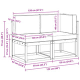 Outdoor Middle and Corner Sofa 2 Piece Natural and Anthracite