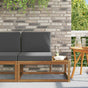 Outdoor End Sofa Solid Acacia Wood Natural and Anthracite