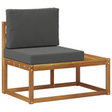 Outdoor End Sofa Natural and Anthracite 91 x 63 x 73 cm - Front View