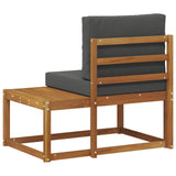Outdoor End Sofa Natural and Anthracite 91 x 63 x 73 cm - Rear View