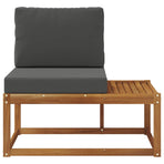 Outdoor End Sofa Solid Acacia Wood Natural and Anthracite