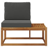 Outdoor End Sofa Natural and Anthracite 91 x 63 x 73 cm - Top-Down View