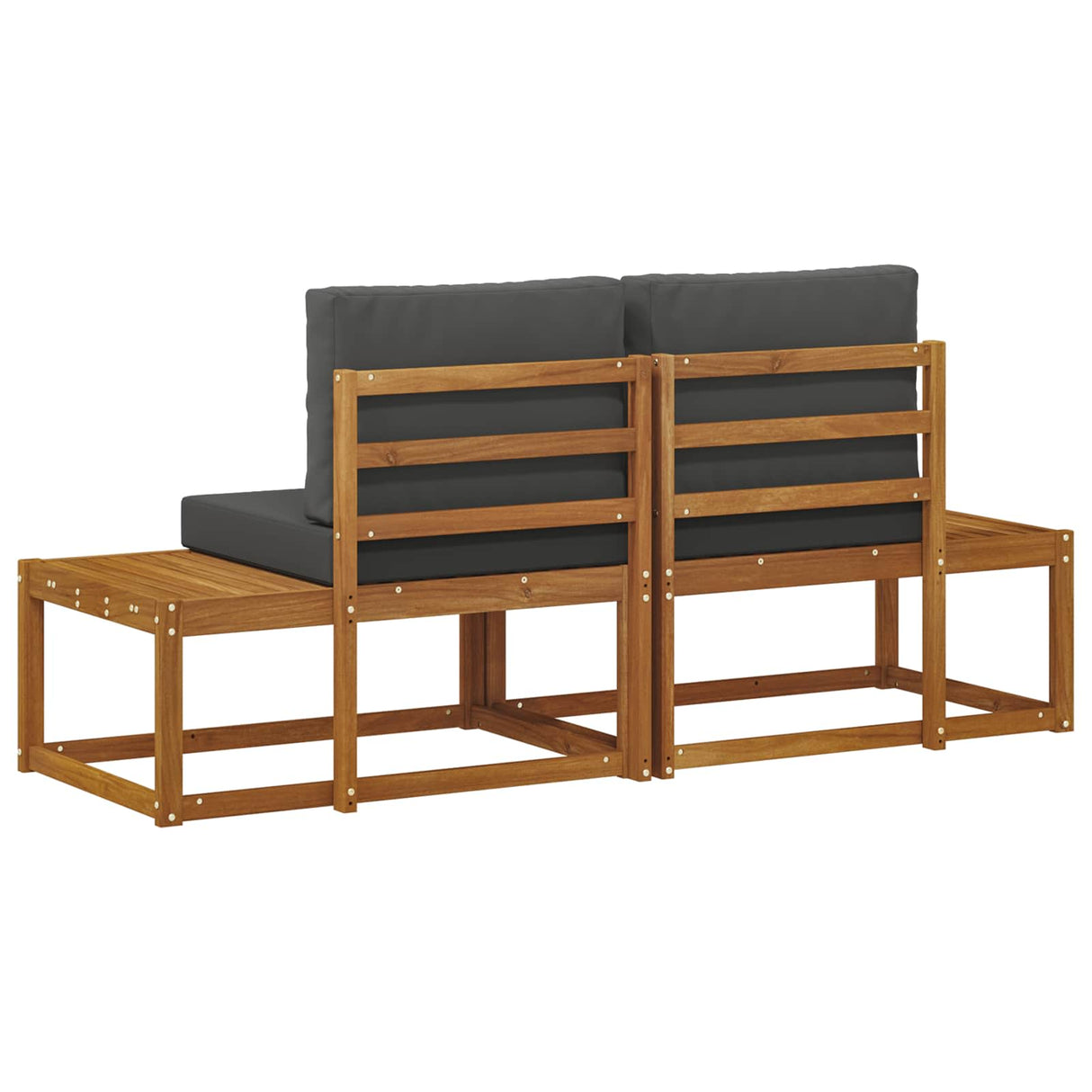 Outdoor End Sofa with Cushion 2 Piece Natural and Anthracite